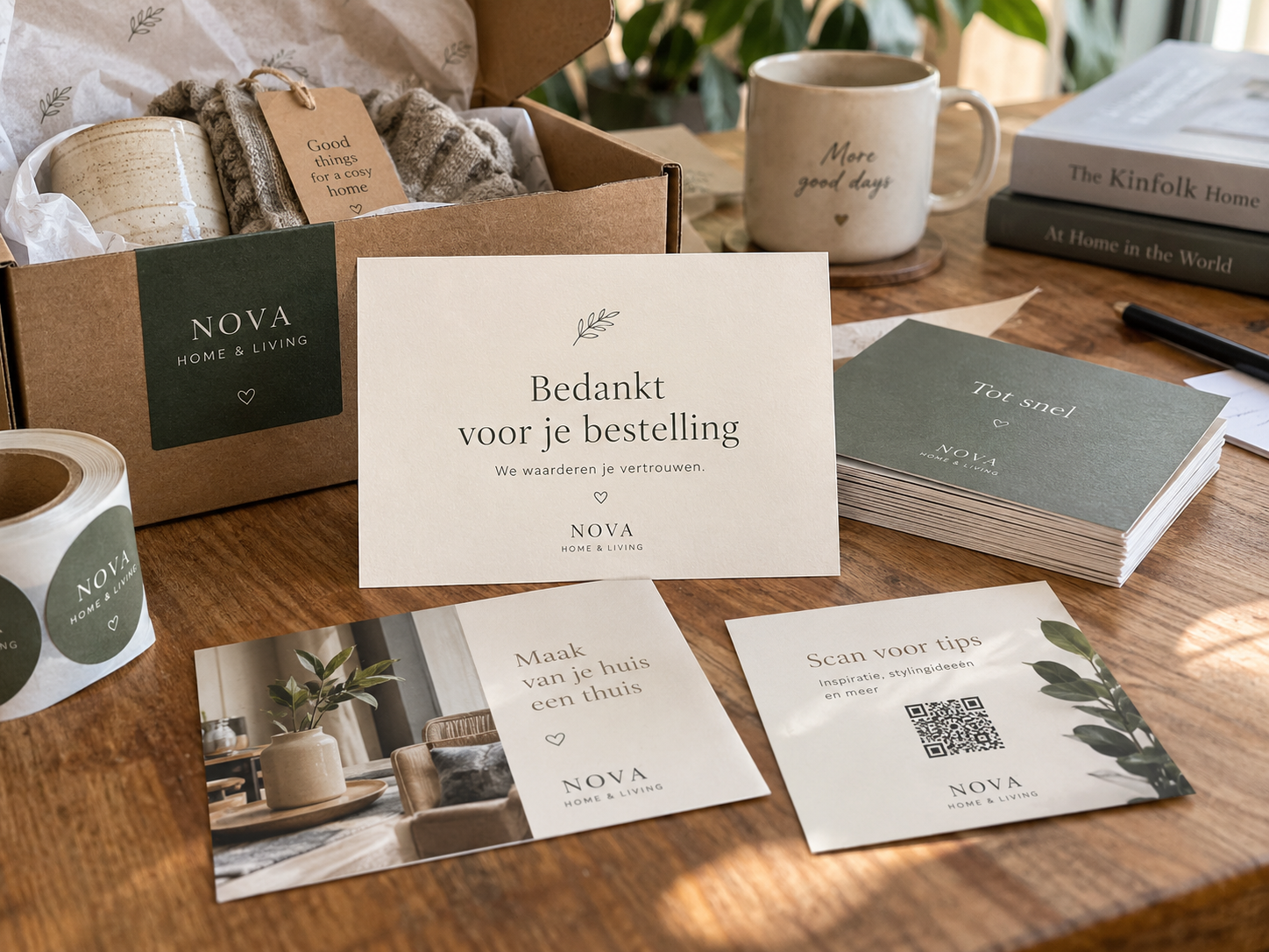 Professionele compliment cards bij een webshopbestelling