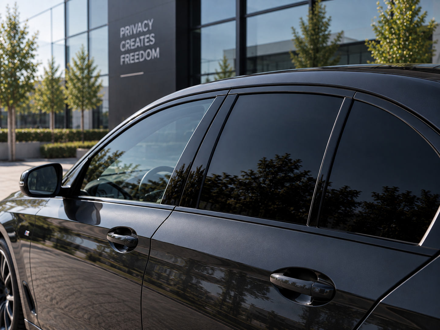 Auto met donkerdere achterruiten voor extra privacy
