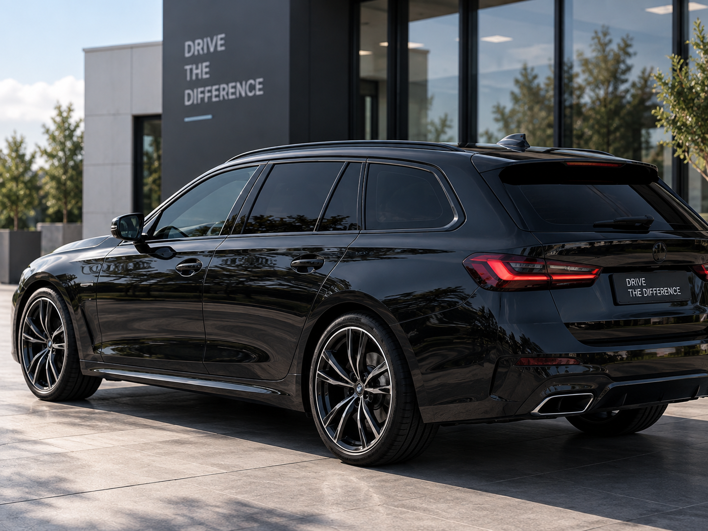 Auto met visueel gebalanceerde tint van voor- en achterruiten