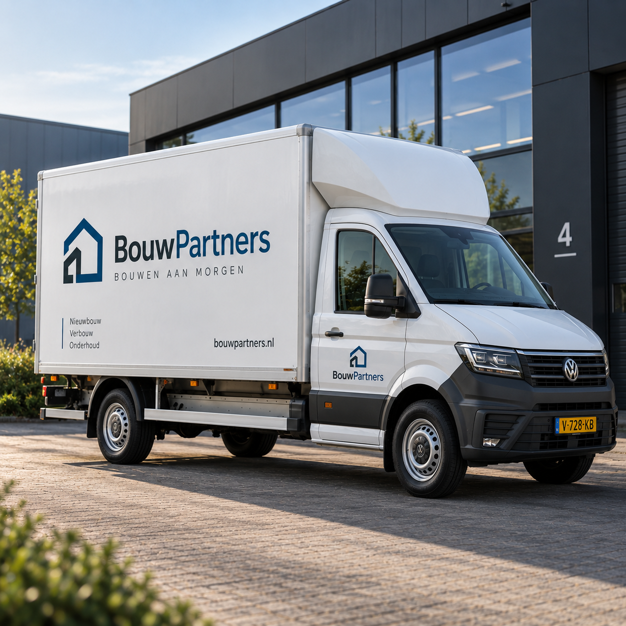 Bakwagen met duidelijk zichtbare merkbelettering