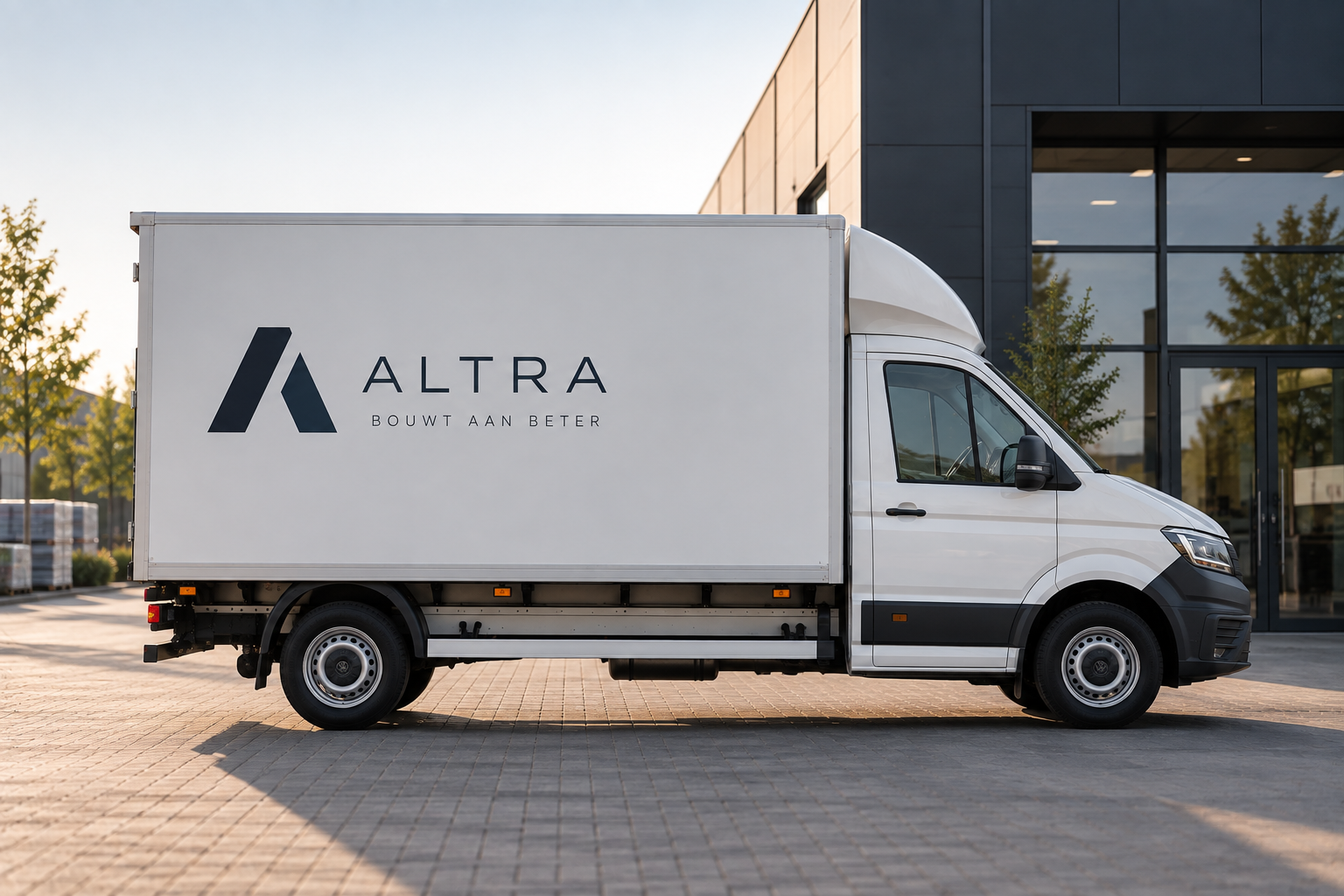 Bakwagen met subtiele en zakelijke bedrijfsbelettering