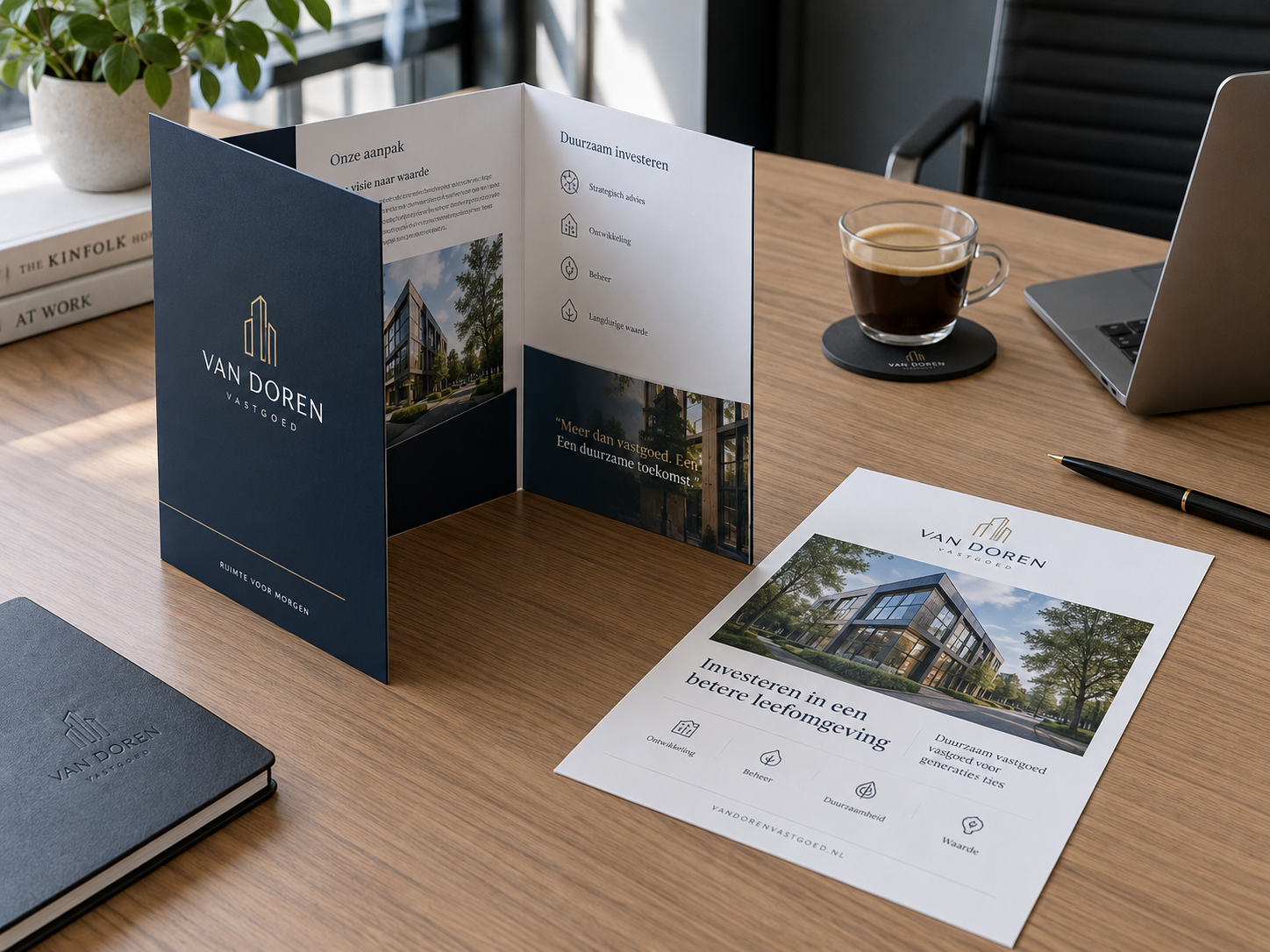 Professionele gevouwen zakelijke folder